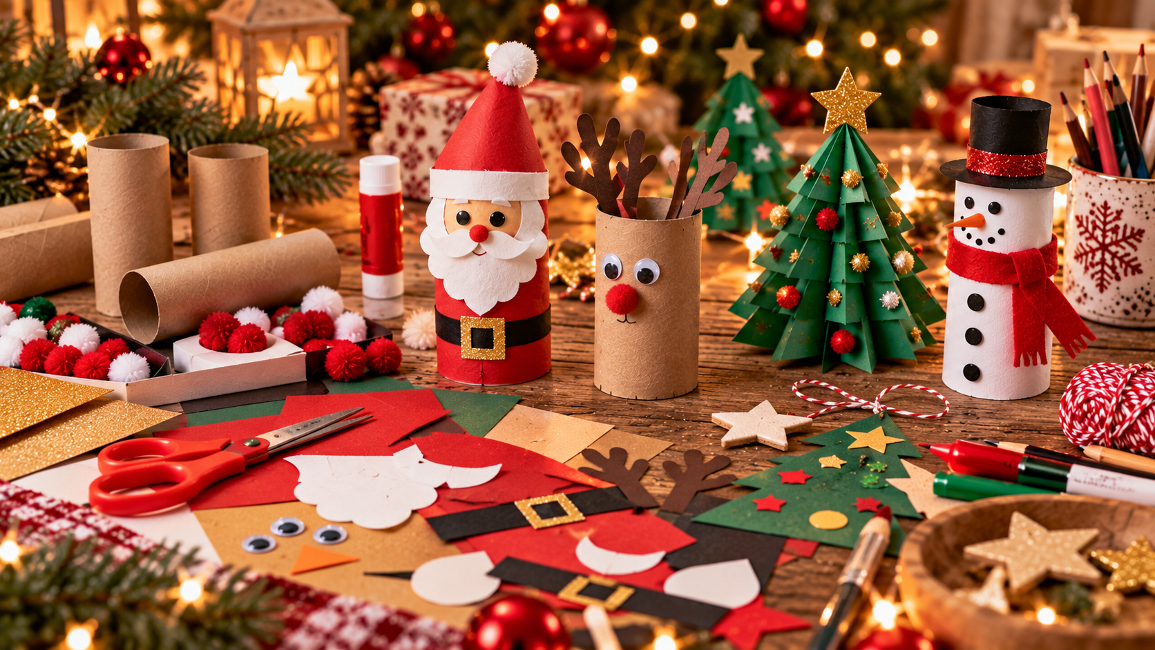 Fabrication de bricolages de Noël en papier et carton pour enfants