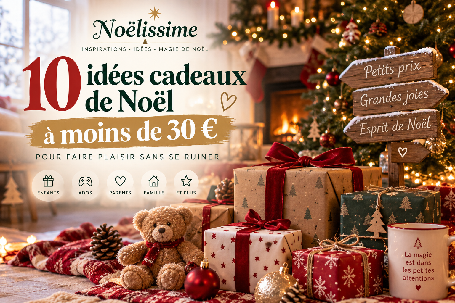Sélection d'idées cadeaux de Noël à moins de 30 euros